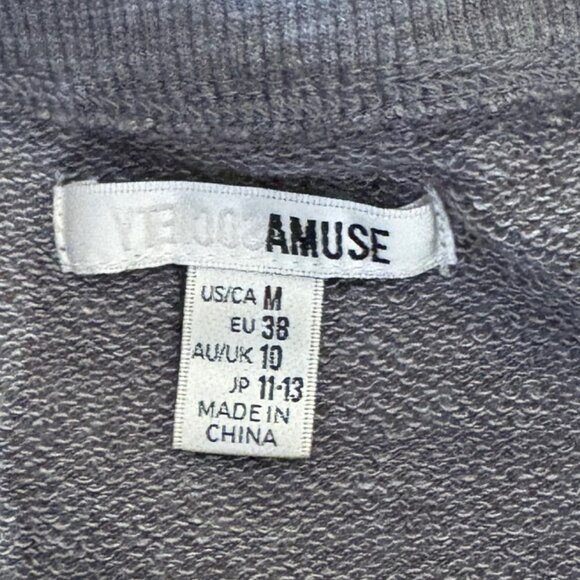 Amuse Society  Crewneck Sweater - Grey - Medium - Picture 3 of 4